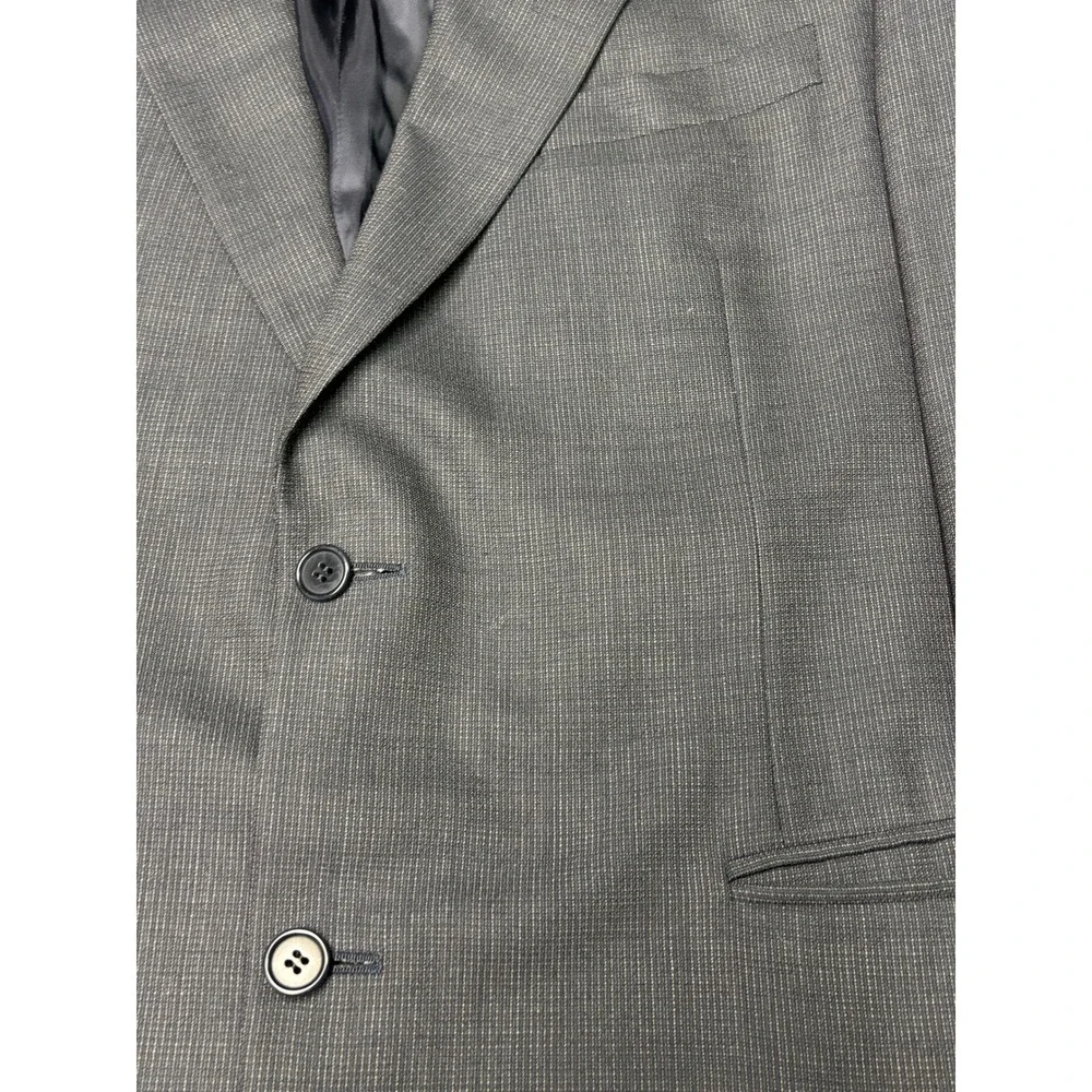 Canali  Mens Wool Suit Blazer Jacket Gray‎ Micro Check Italy 44R US 54 EU